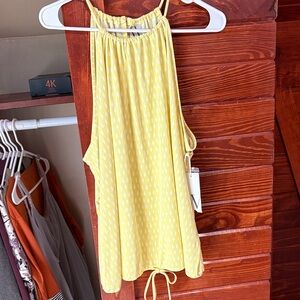 Worthington Bright Yellow Halter Top with White Details